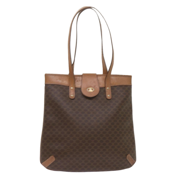 CELINE Macadam Canvas Tote Bag PVC Brown Auth yk11272 - Picture 13 of 16